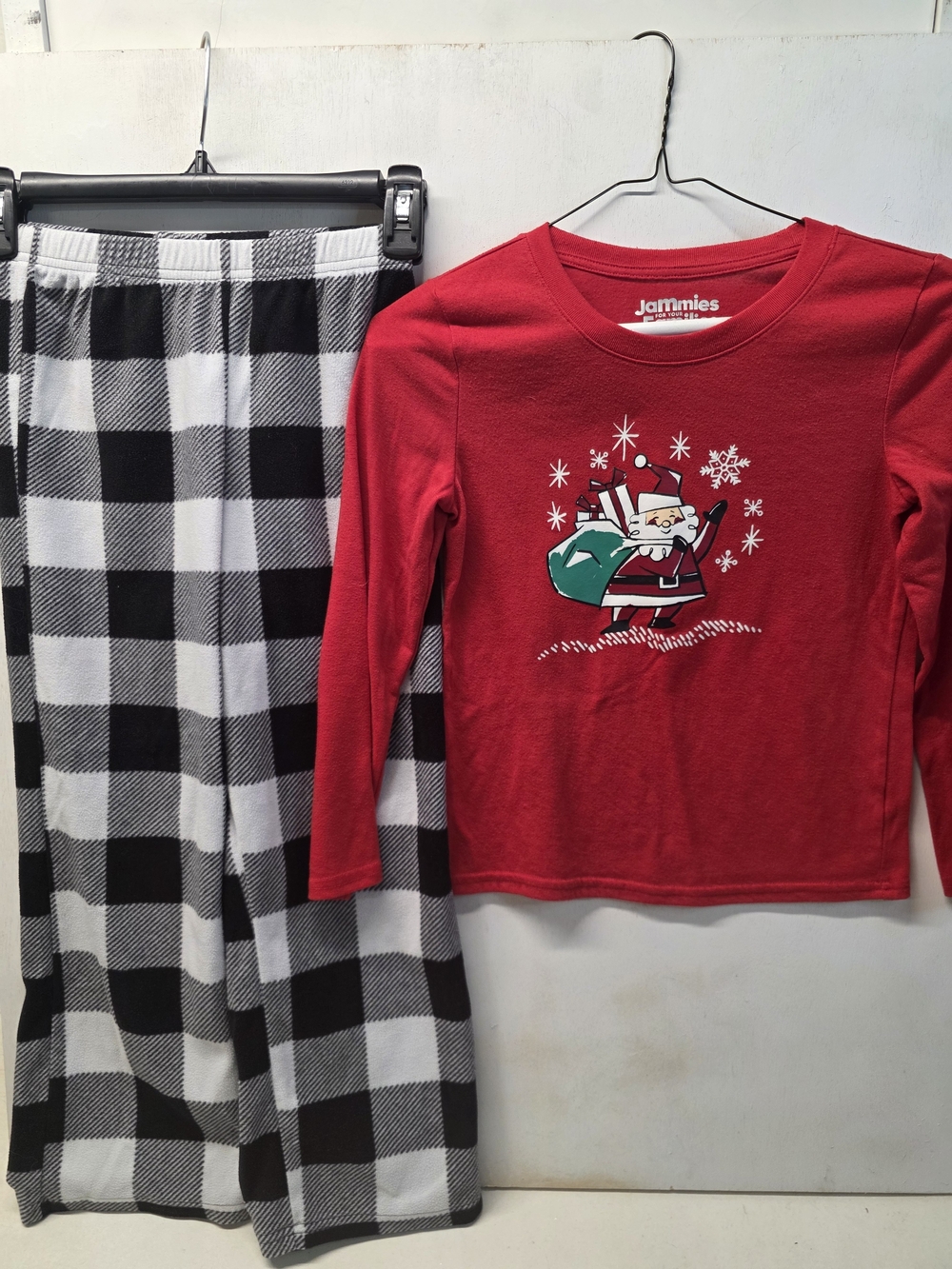 Jammies For Your Families Kids Size 7 Christmas Pajama Set Santa Buffalo Plaid